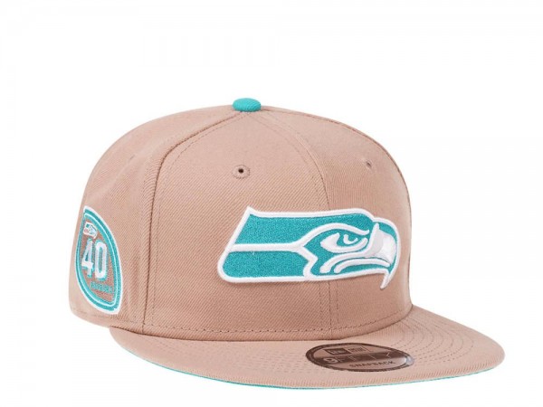 New Era Seattle Seahawks 40 Seasons Camel Mint Edition 9Fifty Snapback Cap