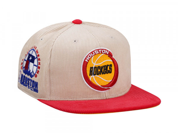 Mitchell & Ness Houston Rockets All Star 1989 Two Tone Hardwood Classic Cord Edition Dynasty Fitted Cap