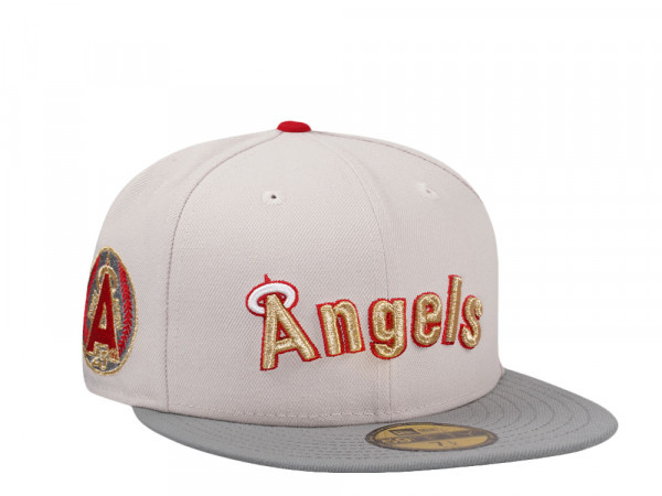 New Era Anaheim Angels 25th Anniversary Stone Gold Two Tone Edition 59Fifty Fitted Cap