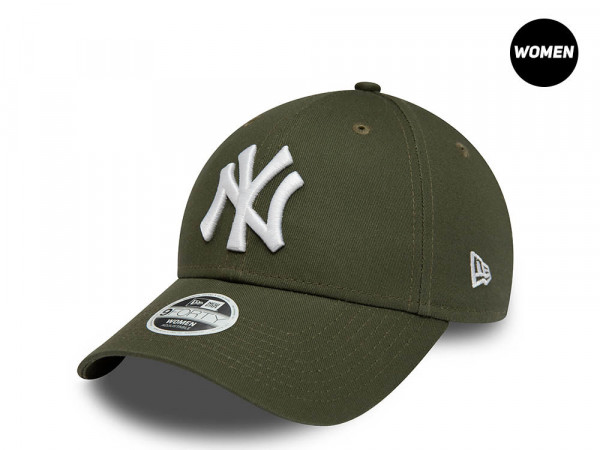 New Era New York Yankees League Essential Olive Womens 9Forty Strapback Cap