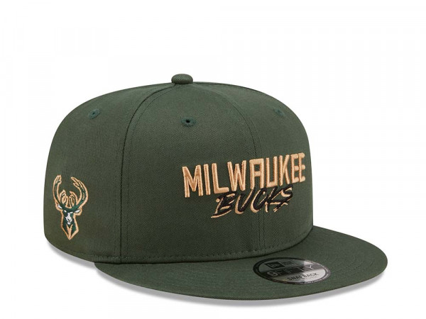 New Era Milwaukee Bucks Sript Team 9fifty Snapback Cap
