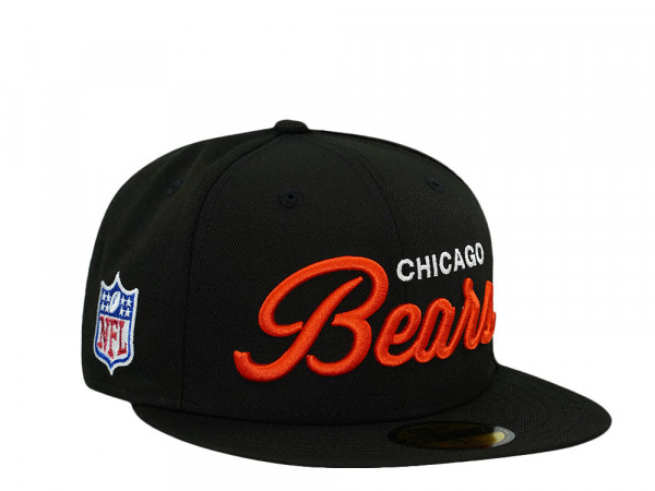 New Era Chicago Bears Black Throwback Prime Edition 59Fifty Fitted Cap