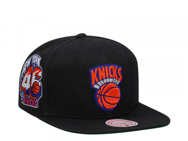 Mitchell & Ness New York Knicks Black Side Jam Throwback Edition Snapback Cap