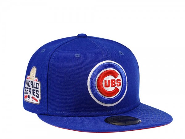 New Era Chicago Cubs World Series 2016 Blue and Red Edition 59Fifty Fitted Cap