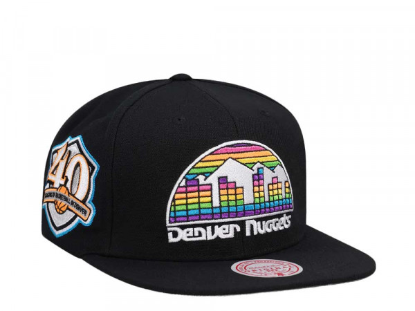 Mitchell & Ness Denver Nuggets 40th Anniversary Neon Tropical Hardwood Classic Snapback Cap
