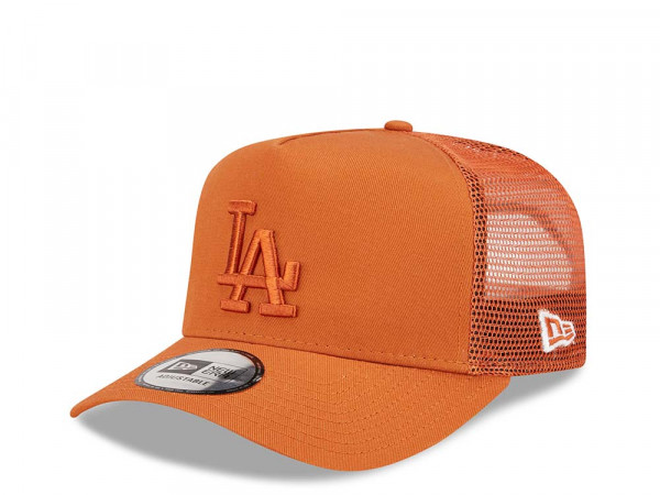 New Era Los Angeles Dodgers Tonal Mesh Orange A Frame Trucker Snapback Cap