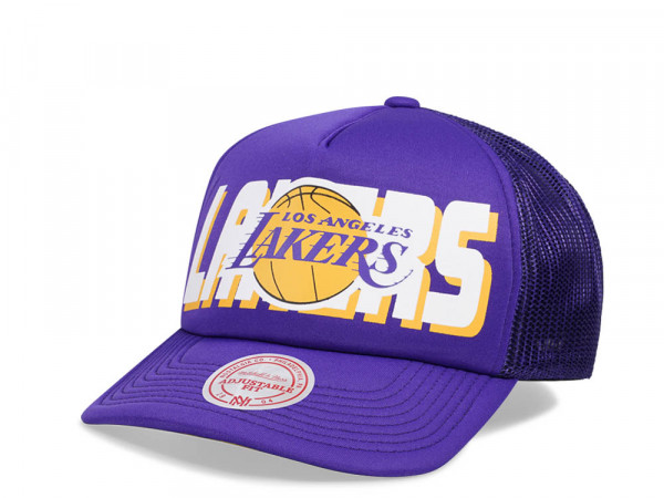 Mitchell & Ness Los Angeles Lakers Purple Billboard Trucker Snapback Cap