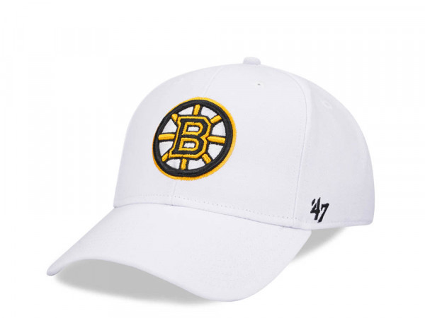47Brand Boston Bruins White MVP Snapback Cap
