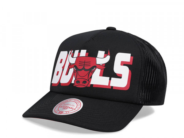 Mitchell & Ness Chicago Bulls Black Billboard Trucker Snapback Cap