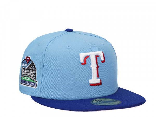 New Era Texas Rangers Inaugural Season 2020 Sky Pink Two Tone Edition 59Fifty Fitted Cap