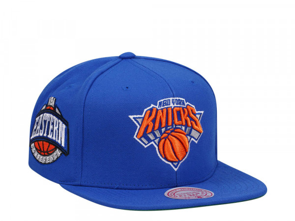 Mitchell & Ness New York Knicks Conference Patch Blue Snapback Cap