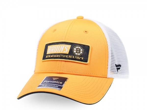 Fanatics Boston Bruins Yellow Iconic Trucker Snapback Cap