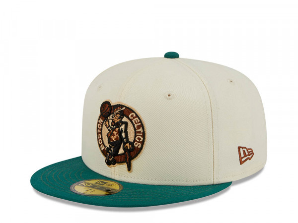 New Era Boston Celtics Stone Two Tone Camp Classic Edition 59Fifty Fitted Cap