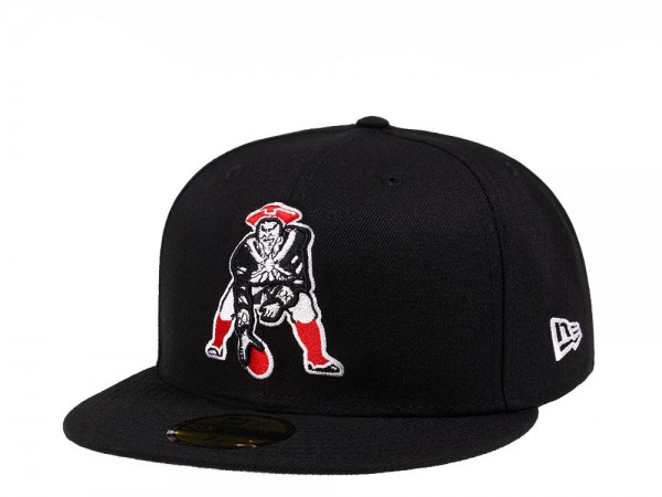 New Era New England Patriots Throwback Black Crimson Collection 59Fifty Fitted Cap
