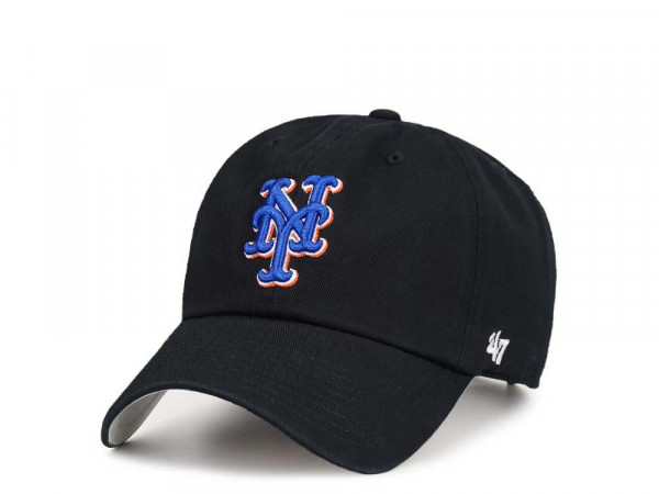 47Brand New York Mets Black Ballpark Clean up Strapback Cap