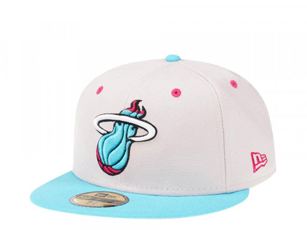 New Era Miami Heat Stone Two Tone Edition 59Fifty Fitted Cap