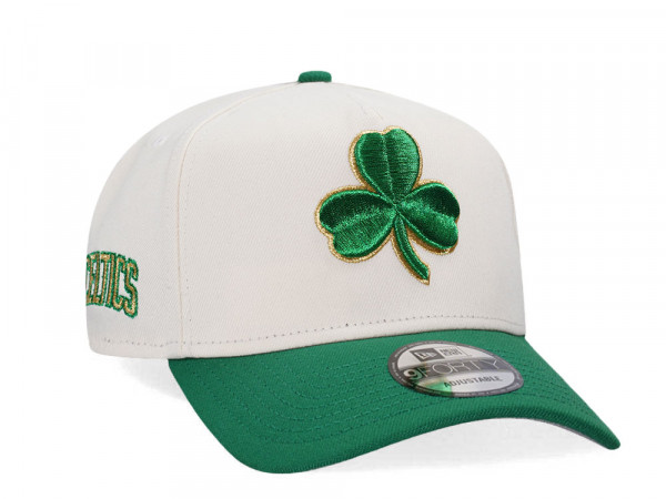 New Era Boston Celtics Chrome Gold Two Tone Edition A Frame Snapback Cap